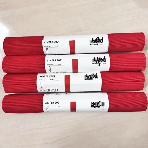 4pc IKEA Table Runner Deep Red 14”x51” Christmas - Picture 1 of 7